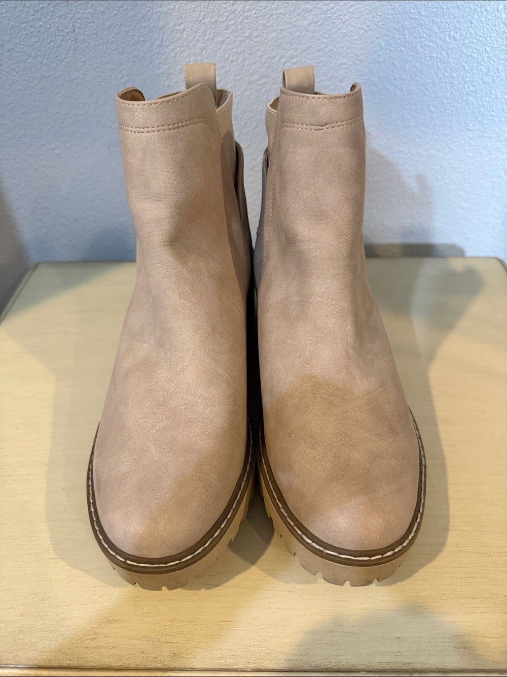 DV by Dolce Vita Taupe Chelsea Lug Rielle Ankle Boots